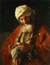 Репродукция картины "oriental man with a pipe" художника "гизис николаос"