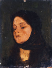 Репродукция картины "portrait of a girl" художника "гизис николаос"