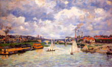 Копия картины "the seine river at charenton" художника "гийомен арман"