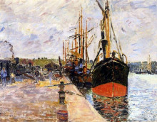 Картина "vue de port" художника "гийомен арман"