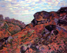 Копия картины "crozant, les monts sedelle, matin" художника "гийомен арман"