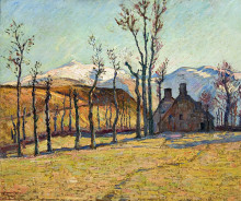 Копия картины "cottages in a landscape" художника "гийомен арман"