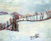 Репродукция картины "saint-sauves under the snow" художника "гийомен арман"