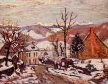 Копия картины "winter in saint-sauves-d&#39;auvergne" художника "гийомен арман"