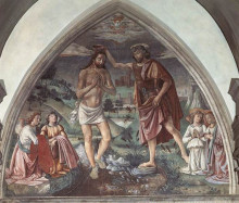 Картина "baptism of christ" художника "гирландайо доменико"