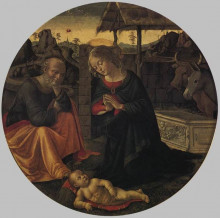 Копия картины "adoration of the child" художника "гирландайо доменико"