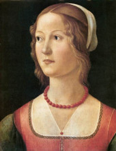 Репродукция картины "portrait of a young woman" художника "гирландайо доменико"