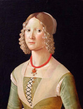 Репродукция картины "portrait of giovane donna" художника "гирландайо доменико"