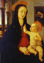 Репродукция картины "the virgin and child" художника "гирландайо доменико"