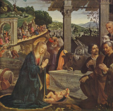 Копия картины "adoration of the shepherds" художника "гирландайо доменико"