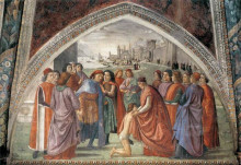 Репродукция картины "renunciation of worldly goods" художника "гирландайо доменико"