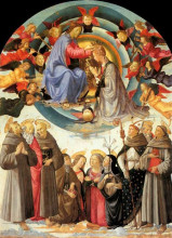 Репродукция картины "coronation of the virgin" художника "гирландайо доменико"