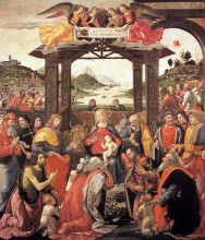 Картина "the adoration of the magi" художника "гирландайо доменико"
