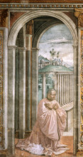 Репродукция картины "portrait of the donor giovanni tornabuoni" художника "гирландайо доменико"