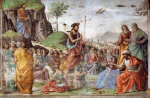 Картина "preaching of st. john the baptist" художника "гирландайо доменико"