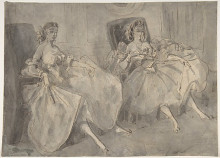 Репродукция картины "two seated women" художника "гис константен"