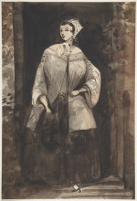 Репродукция картины "woman standing in a doorway" художника "гис константен"