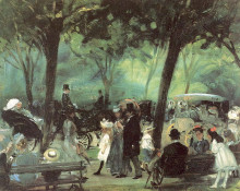 Репродукция картины "the drive, central park" художника "глакенс уильям джеймс"
