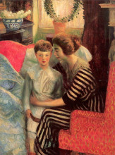 Картина "the artist&#39;s wife and son" художника "глакенс уильям джеймс"
