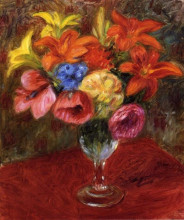 Копия картины "poppies, lilies and blue flowers" художника "глакенс уильям джеймс"