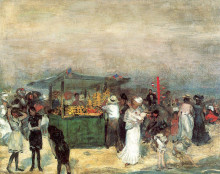 Репродукция картины "fruit stand, coney island" художника "глакенс уильям джеймс"