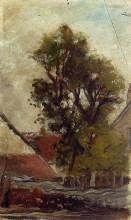 Копия картины "дерево во дворе фермы" художника "гоген поль"