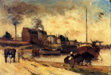 Копия картины "угольные фабрики и набережная гренеля" художника "гоген поль"