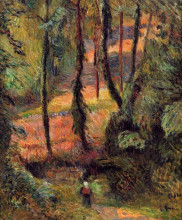 Репродукция картины "лесистая тропа" художника "гоген поль"