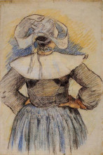 Репродукция картины "бретонская женщина" художника "гоген поль"