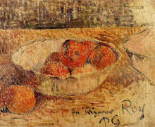 Репродукция картины "фрукты в миске" художника "гоген поль"