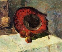 Копия картины "красная шляпа" художника "гоген поль"