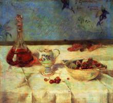 Копия картины "натюрморт с вишнями" художника "гоген поль"