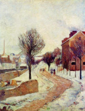 Копия картины "пригород в снегу" художника "гоген поль"