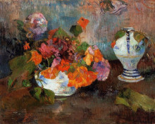 Репродукция картины "ваза с настурциями" художника "гоген поль"