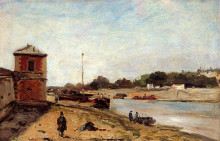 Копия картины "сена напротив пристани де пасси" художника "гоген поль"