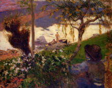 Копия картины "бретонский мальчику реки авен" художника "гоген поль"