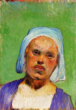 Копия картины "голова бретонки (мари луарн)" художника "гоген поль"
