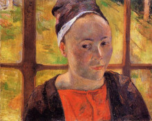 Репродукция картины "портрет женщины (мари лагаду)" художника "гоген поль"