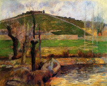 Копия картины "река авен под горой сан-маргарит" художника "гоген поль"