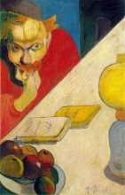 Репродукция картины "портрет мейера да хаана, освещенного лампой" художника "гоген поль"