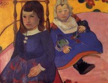 Копия картины "портрет двух детей (поль и жан шуффнекеры)" художника "гоген поль"
