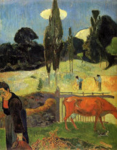 Копия картины "рыжая корова" художника "гоген поль"