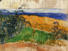Репродукция картины "вид на побережье беланжене" художника "гоген поль"
