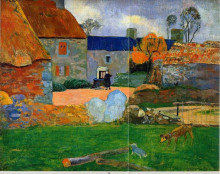 Картина "синяя крыша (ферма в поулду)" художника "гоген поль"