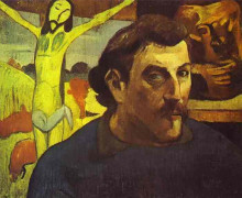 Репродукция картины "автопортрет с желтым христом" художника "гоген поль"
