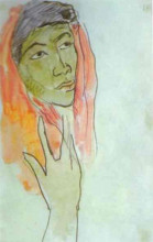 Репродукция картины "голова женщины" художника "гоген поль"