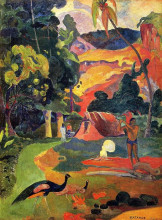 Копия картины "пейзаж с павлинами" художника "гоген поль"