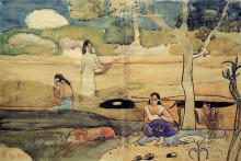 Репродукция картины "таитянская сцена" художника "гоген поль"