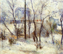 Копия картины "сад в снегу" художника "гоген поль"