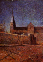 Копия картины "церковь вожирара" художника "гоген поль"
